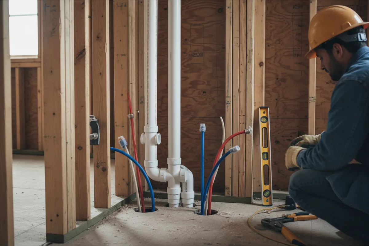 Drain and supply rough-in during Drain Cleaning in Kemmerer